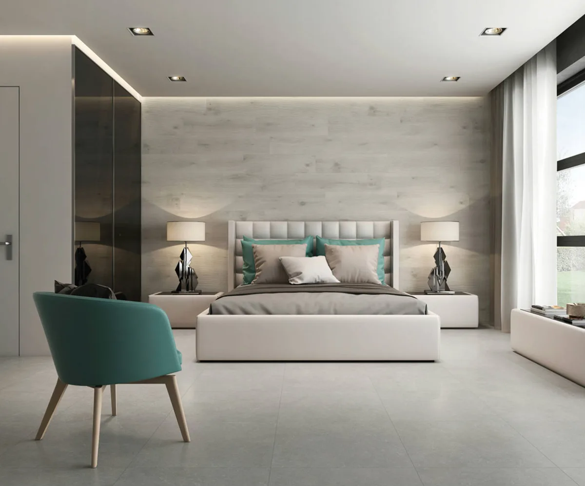 Start Silver Matte en un dormitorio