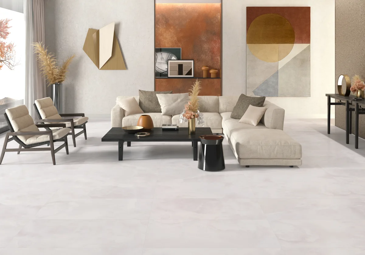Precious White Matte en una sala