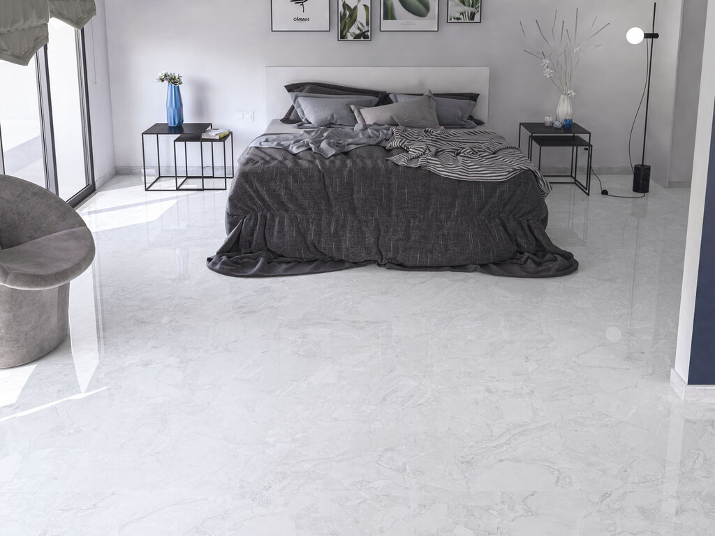 Kuartz White Matte en un dormitorio